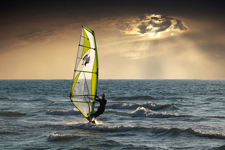 windsurfing cloudy day